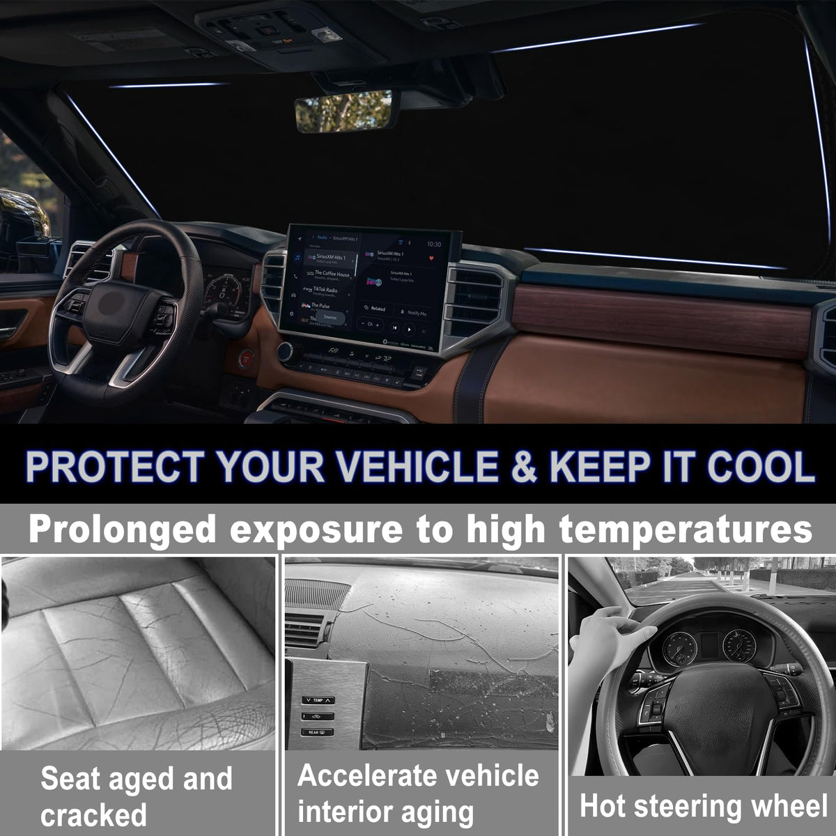 RAVOTOM held by visors inside Tundra showing secure installation advantage