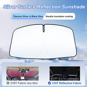 RAVOTOM shade held by visors showing secure installation and anti-shift protection
