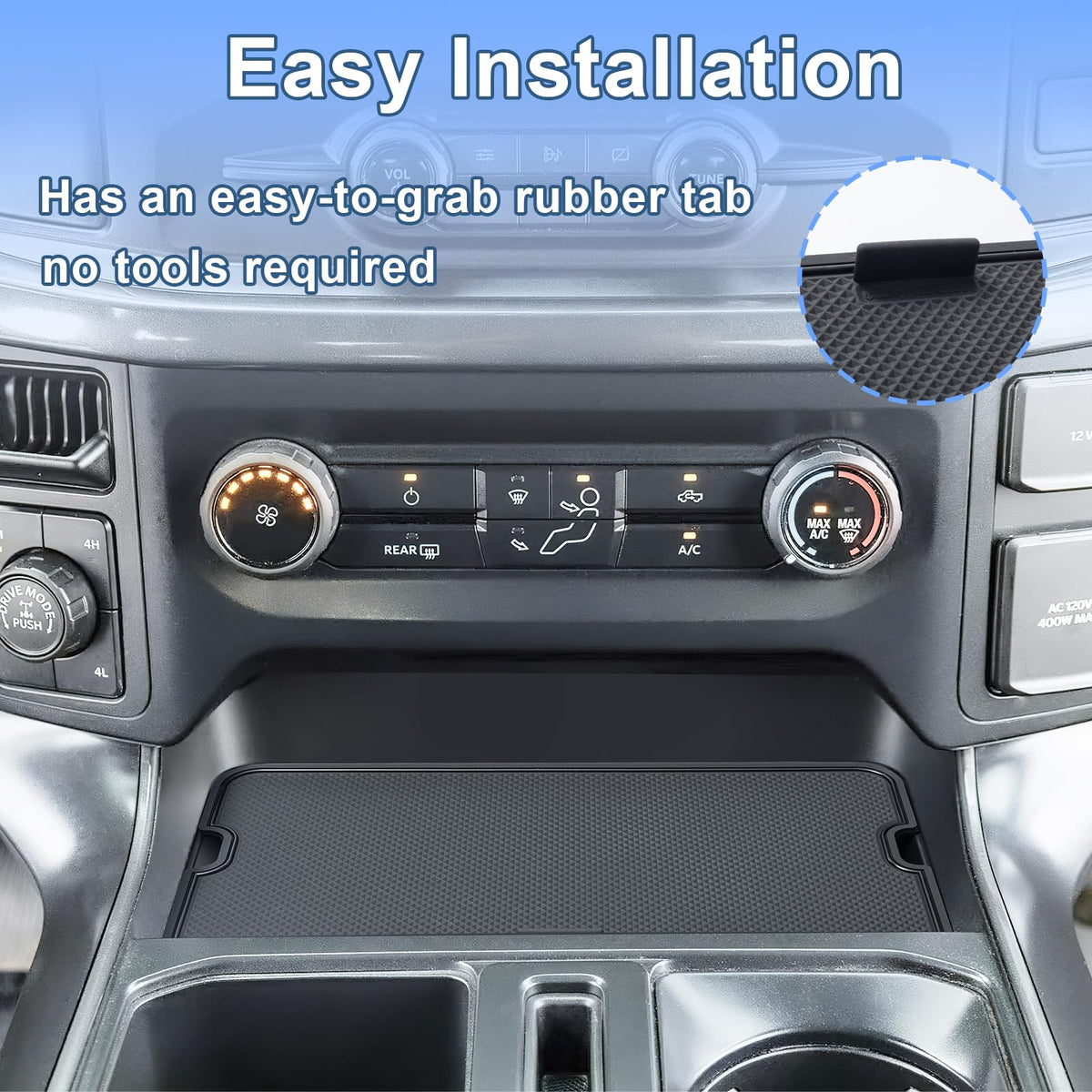 RAVOTOM top surface holding phone and keys for organized cabin use