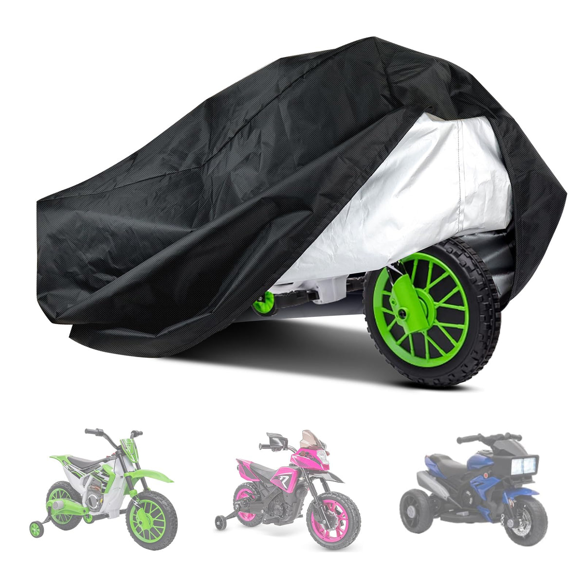 Raweao front view of cover protecting toddler bike for outdoor protection