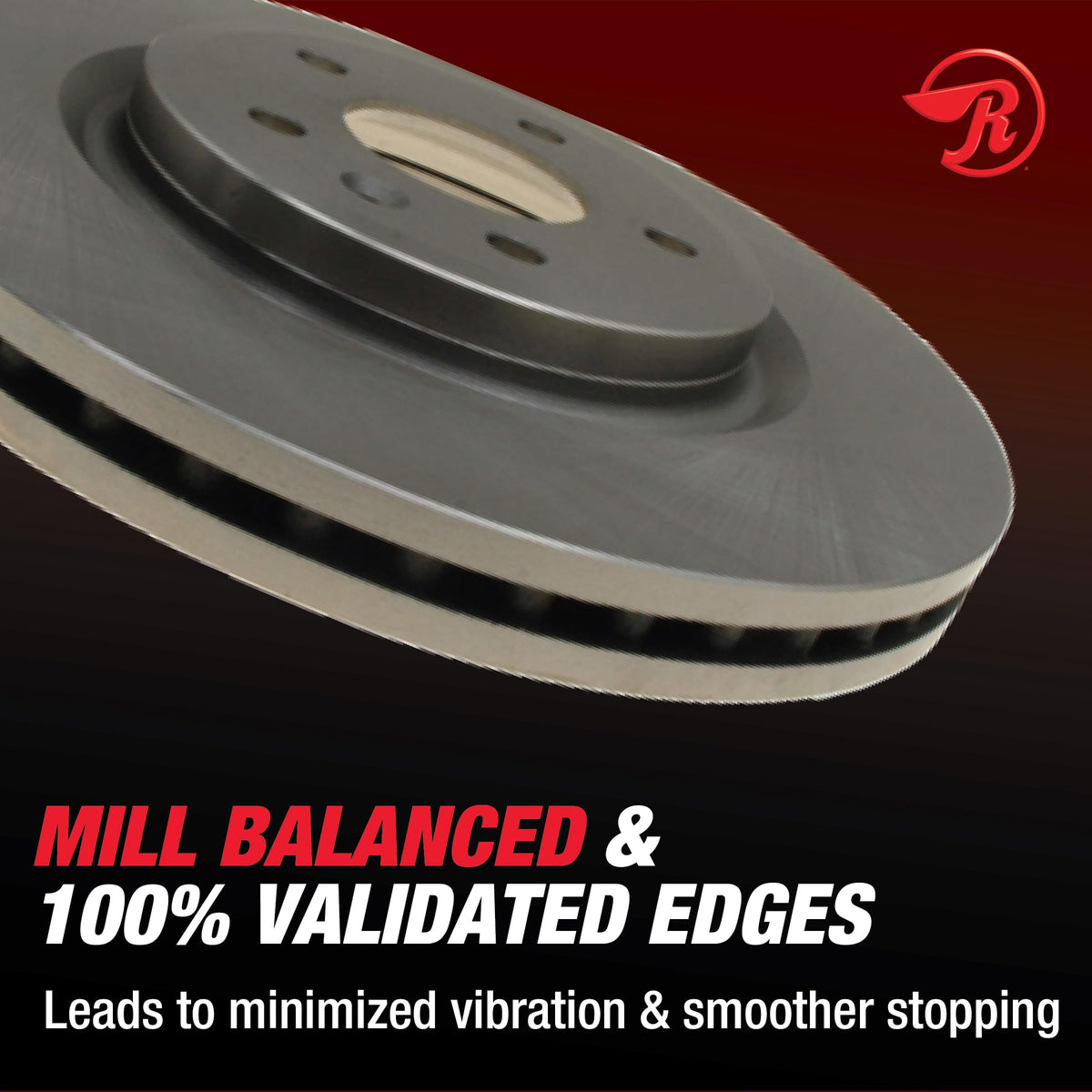 Raybestos rotor edge thickness detail highlighting precision machining benefit