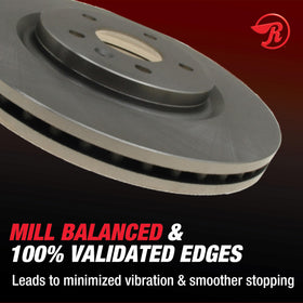 Raybestos rotor edge thickness detail highlighting precision machining benefit
