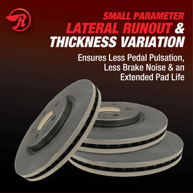 Raybestos rotor held in hand illustrating correct scale and OEM fitment