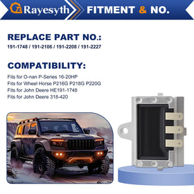 Rayesyth kit components laid out displaying coil, rectifier, and mounting hardware for easy swap