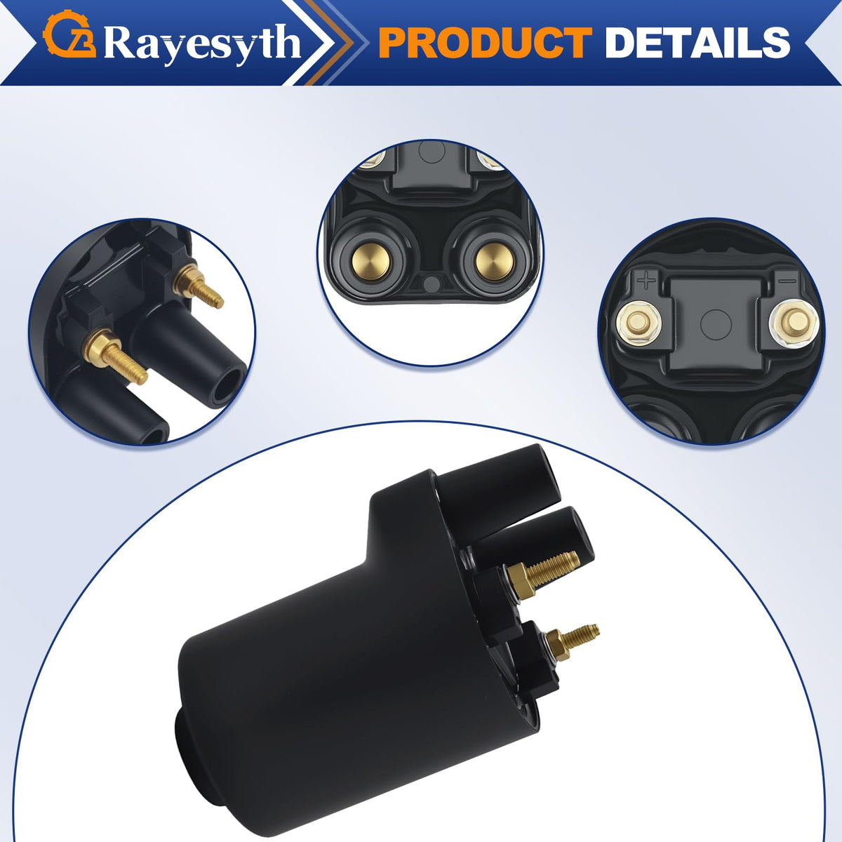 Rayesyth coil and rectifier beside a ruler showing compact size for correct fitment