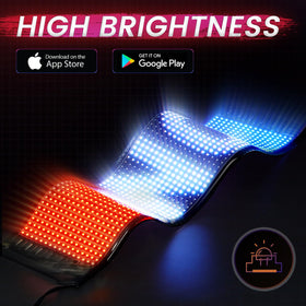 Rayhome installed on car at night providing eye-catching, programmable accent