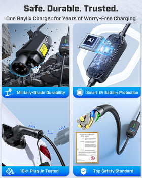 Raylix charger mounted in garage lifestyle scene demonstrating convenient charging