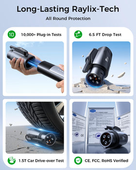 Raylix under a vehicle in drive-over test illustrating rugged durability and safety