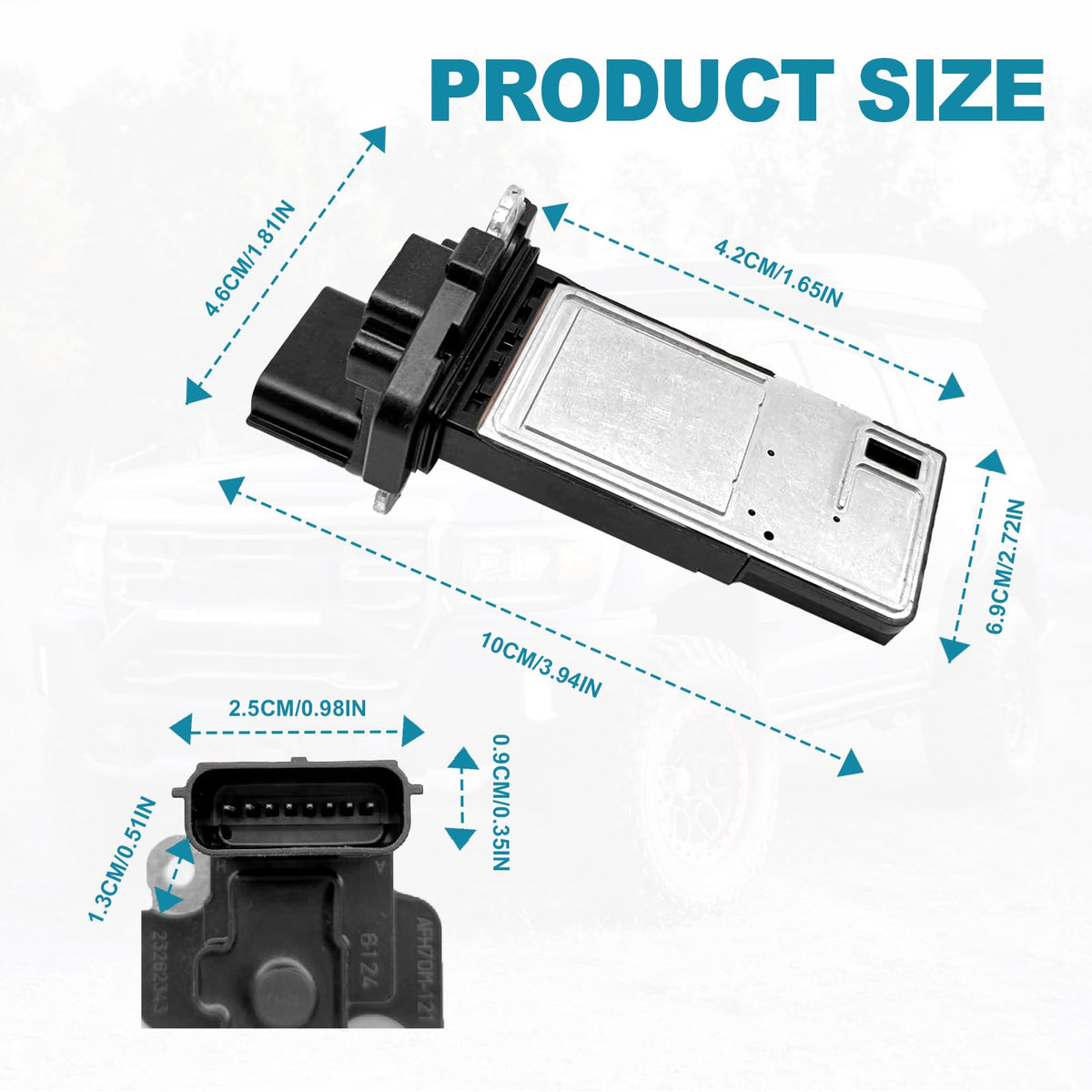 RBOKO MAF sensor electrical connector close-up for secure plug-in benefit