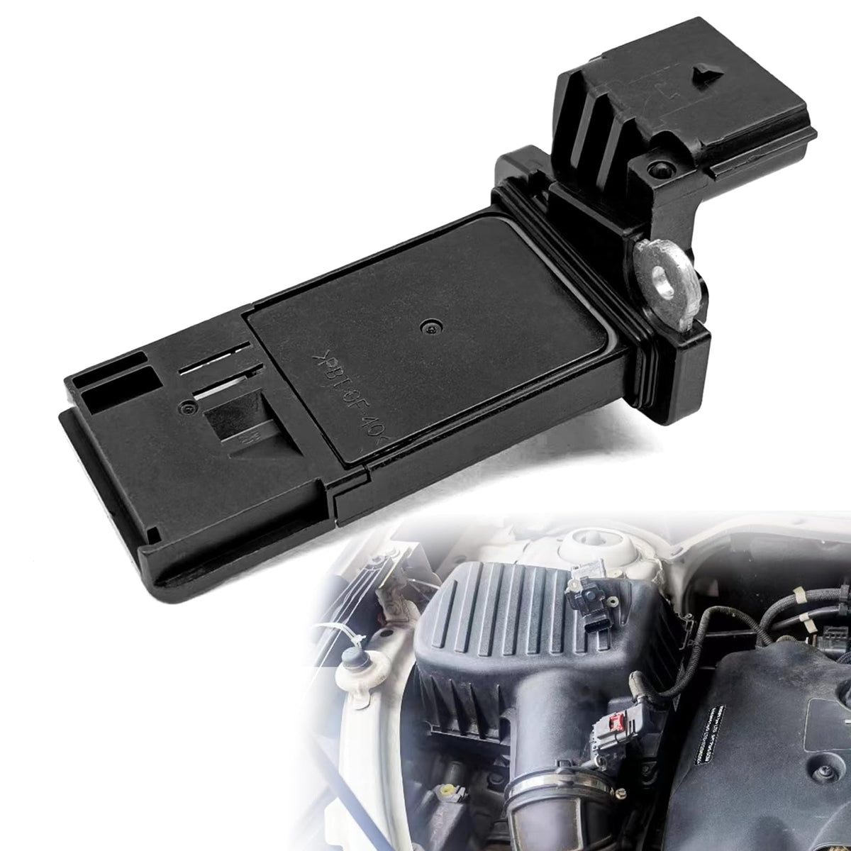 RBOKO MAF sensor front view showing fitment and durable housing benefit