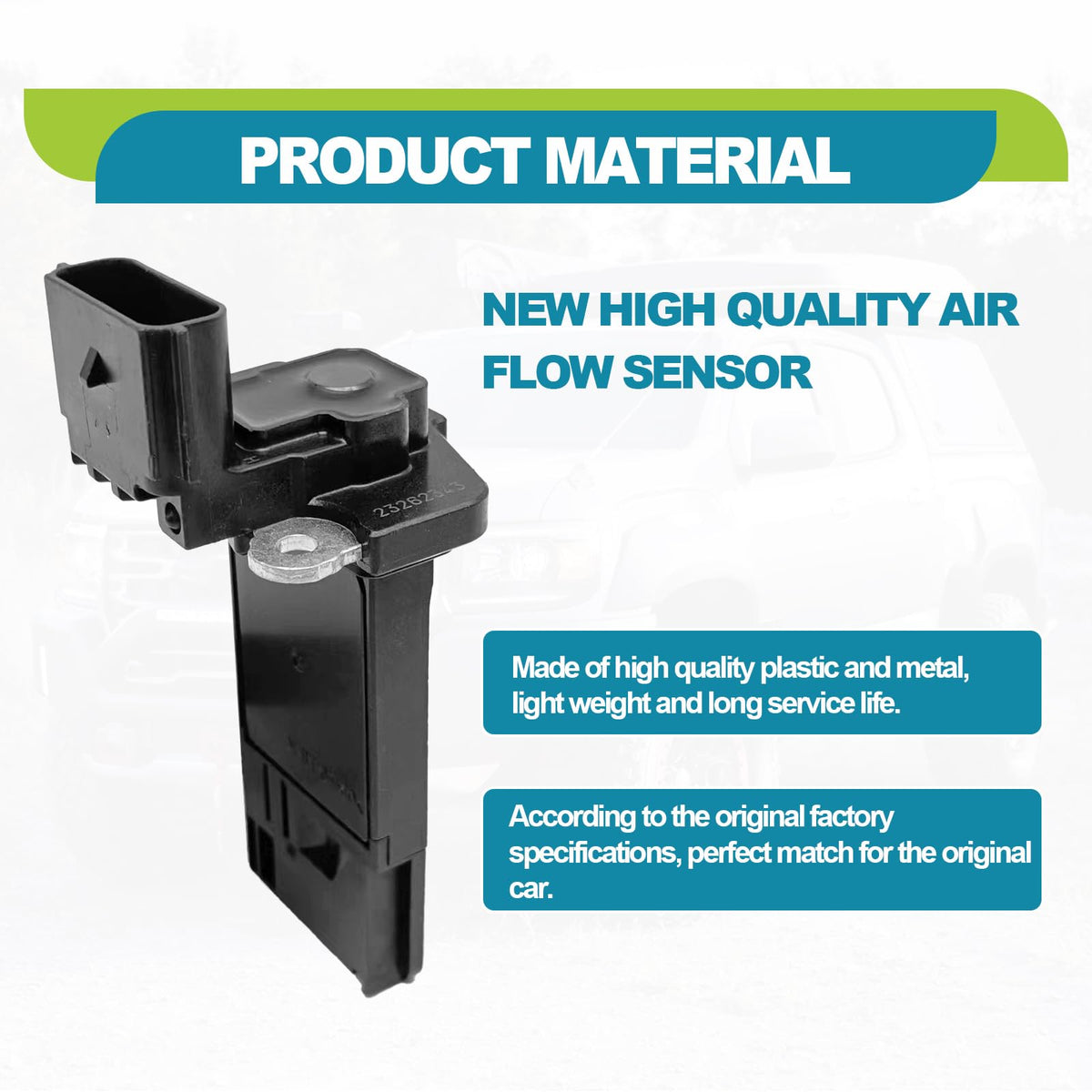 RBOKO MAF sensor next to ruler showing exact size for correct replacement benefit