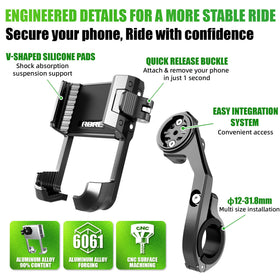 RBRL V-shaped clamp corner grip protecting phone buttons and holding firmly