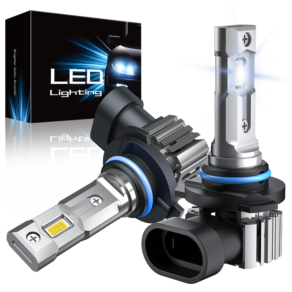 RCJ 9006 front view pack of 2 showing plug-and-play fit and brighter light
