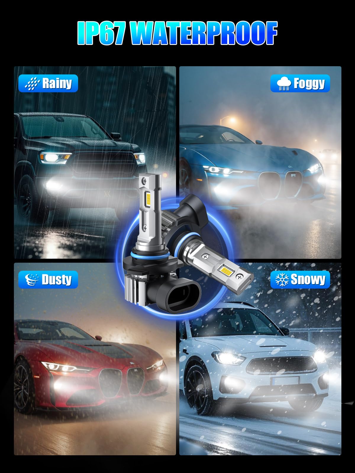 RCJ pack of four bulbs with connectors for quick plug-and-play installation