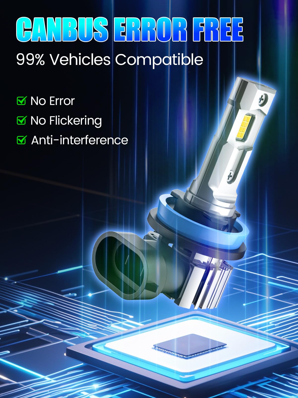 RCJ bulbs in vehicle scene illustrating clearer night driving