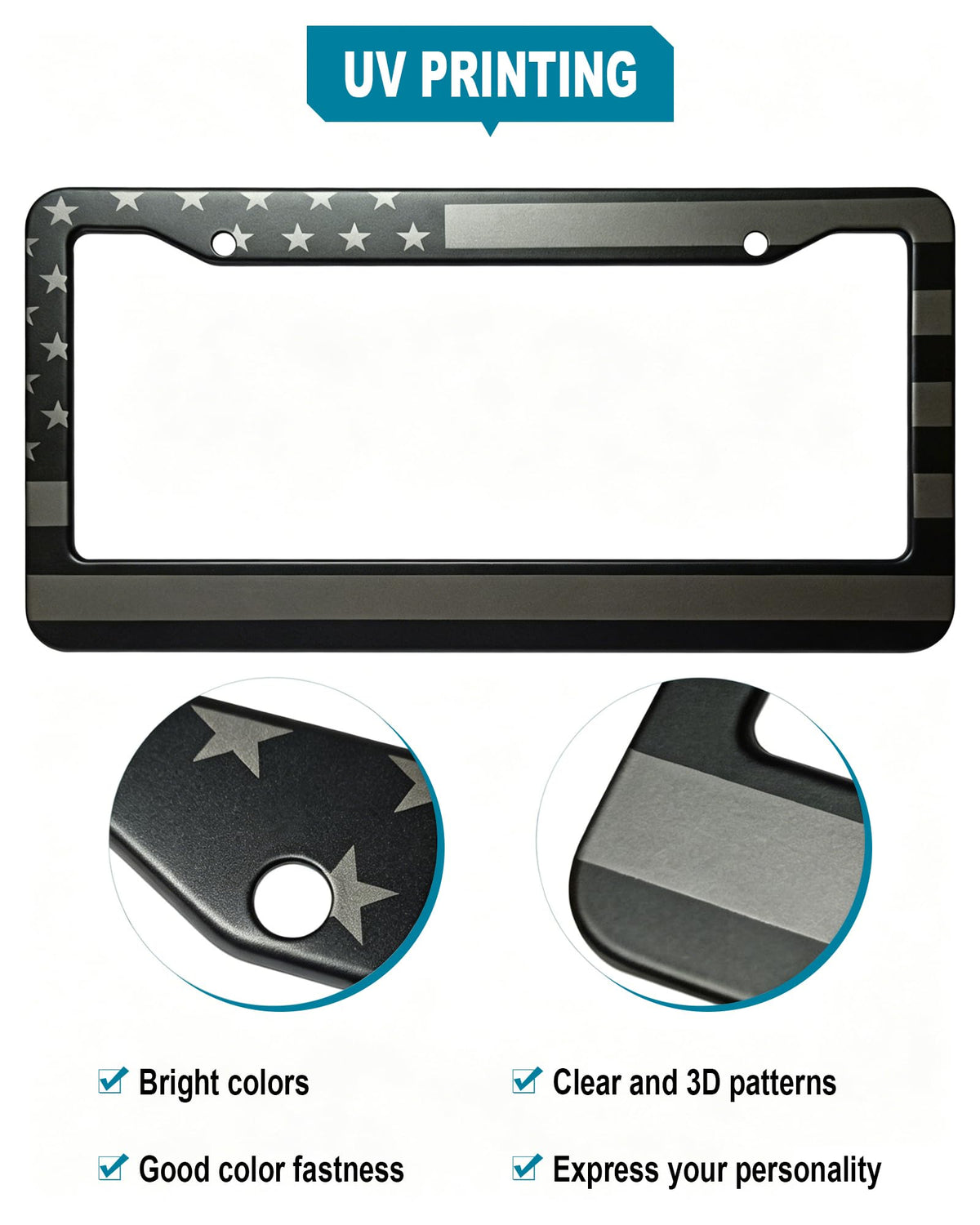 RCKJNJ installed on SUV license plate demonstrating secure fit and visual curb appeal