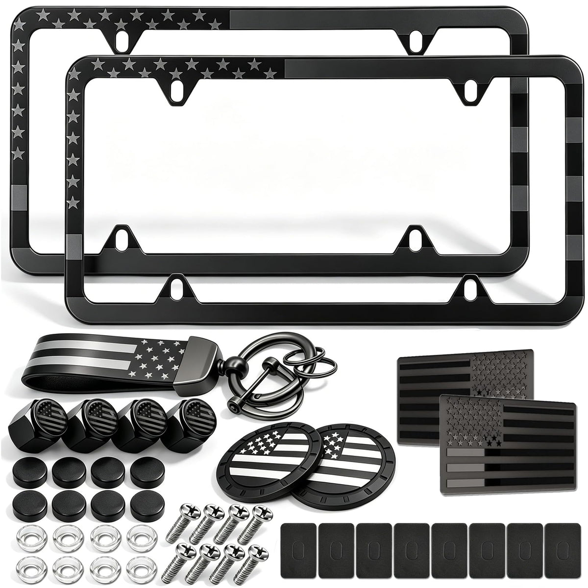 RCKJNJ front view flag frame showing patriotic look and durable finish