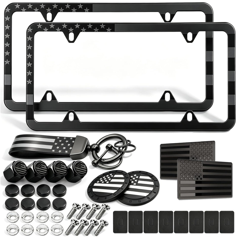 RCKJNJ front view flag frame showing patriotic look and durable finish