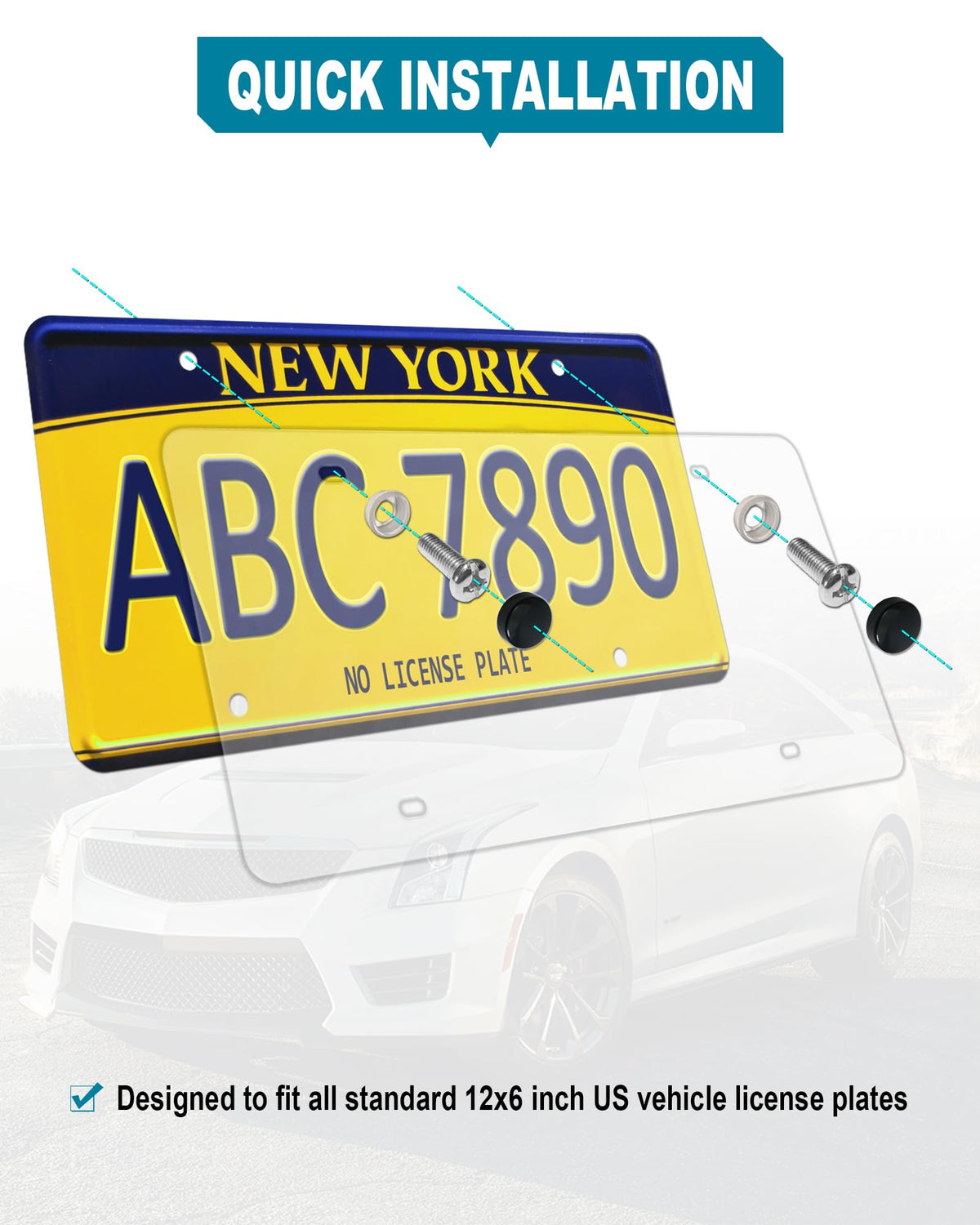 RCKJNJ mounted on SUV front plate providing weather protection and clarity