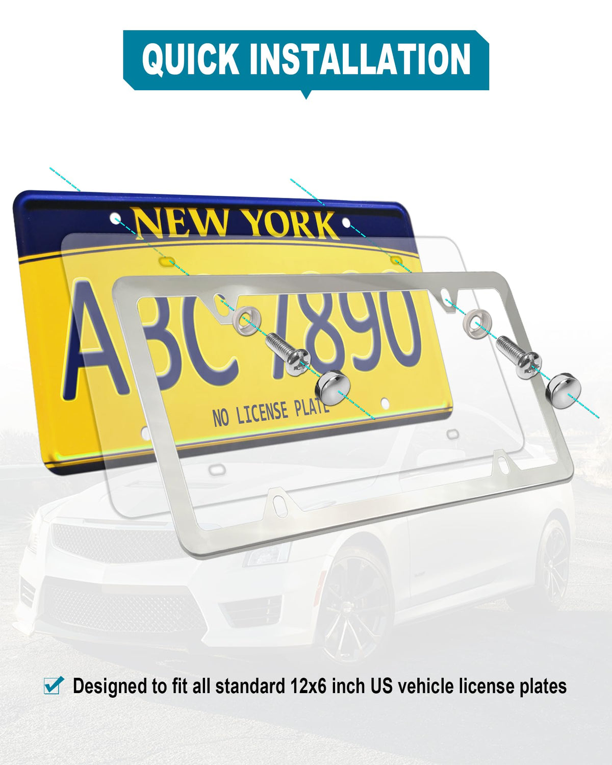 RCKJNJ mounted on car rear plate showing weather protection and fit