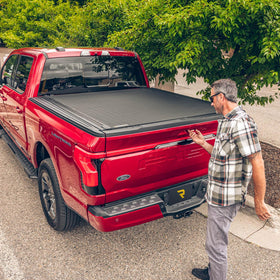RealTruck BAK Revolver X4s one-hand operation with tailgate cable for quick access