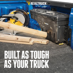 RealTruck SwingCase installed with tonneau cover demonstrating compatibility benefit