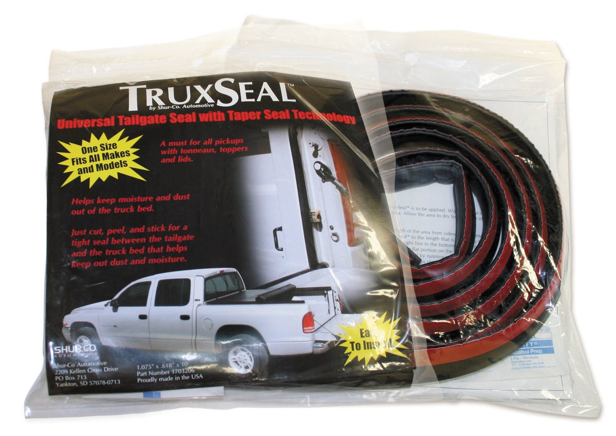 RealTruck TruXedo tailgate seal installed front view showing tight weatherproof barrier