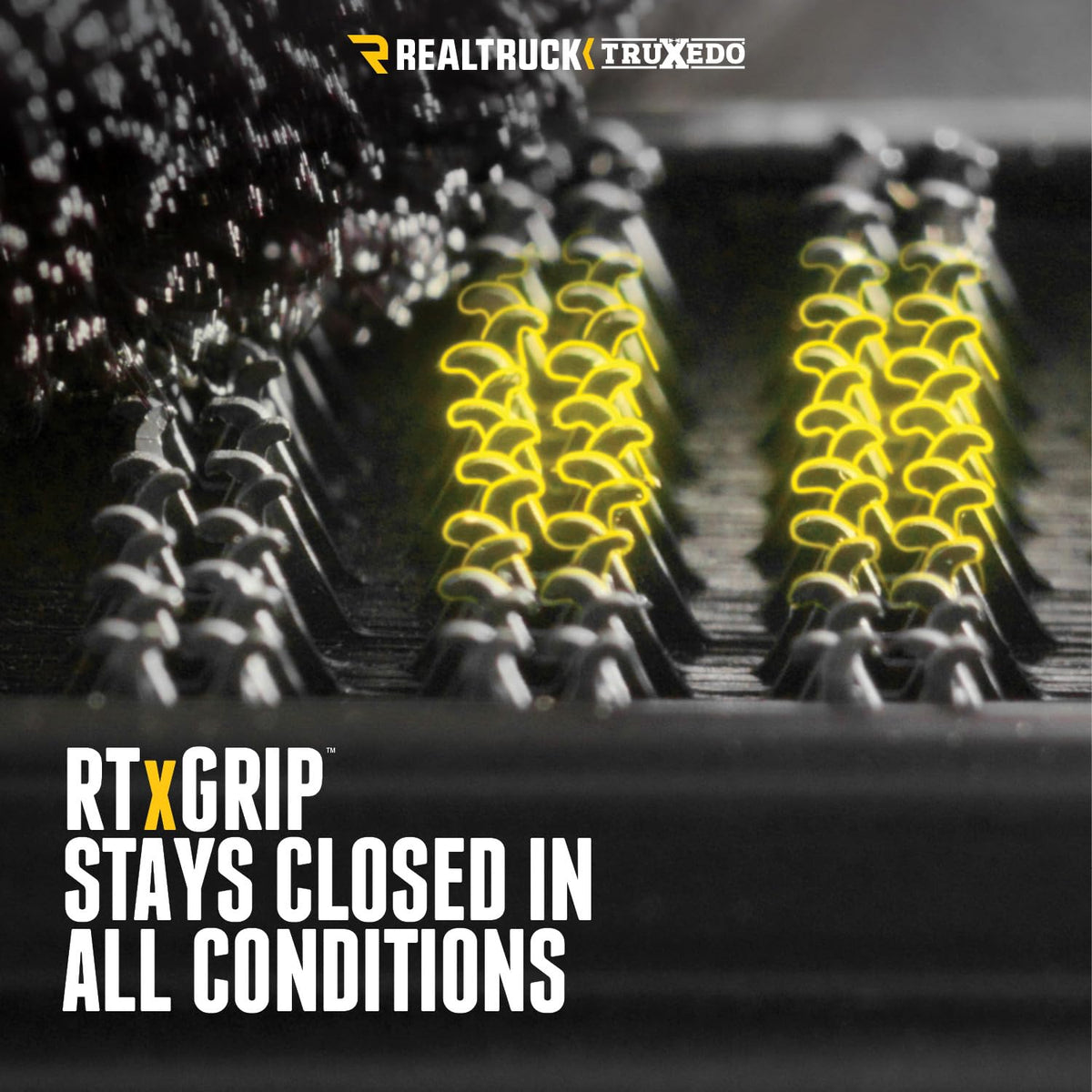RealTruck TruXedo TruXport cross bar bows demonstrating snow-load support