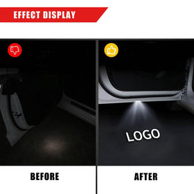 Reanna installed projector in car door edge demonstrating easy plug-and-play benefit