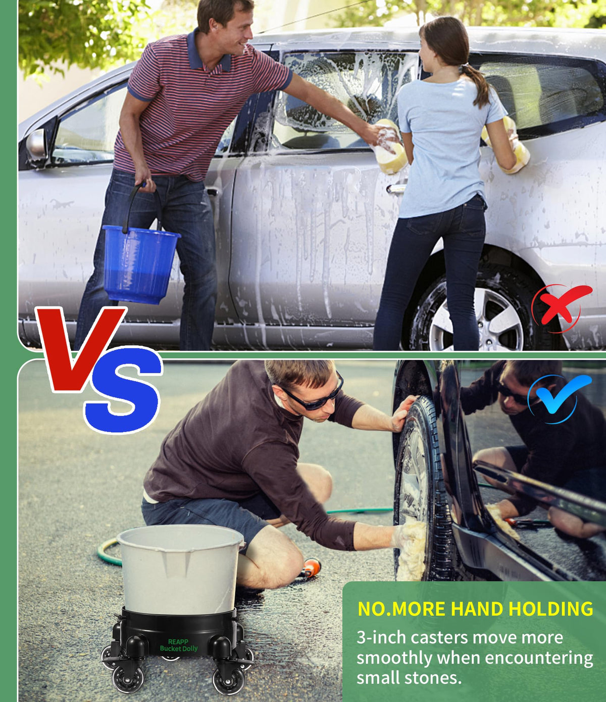 REAPP in-use on driveway showing ergonomic benefit and tool access
