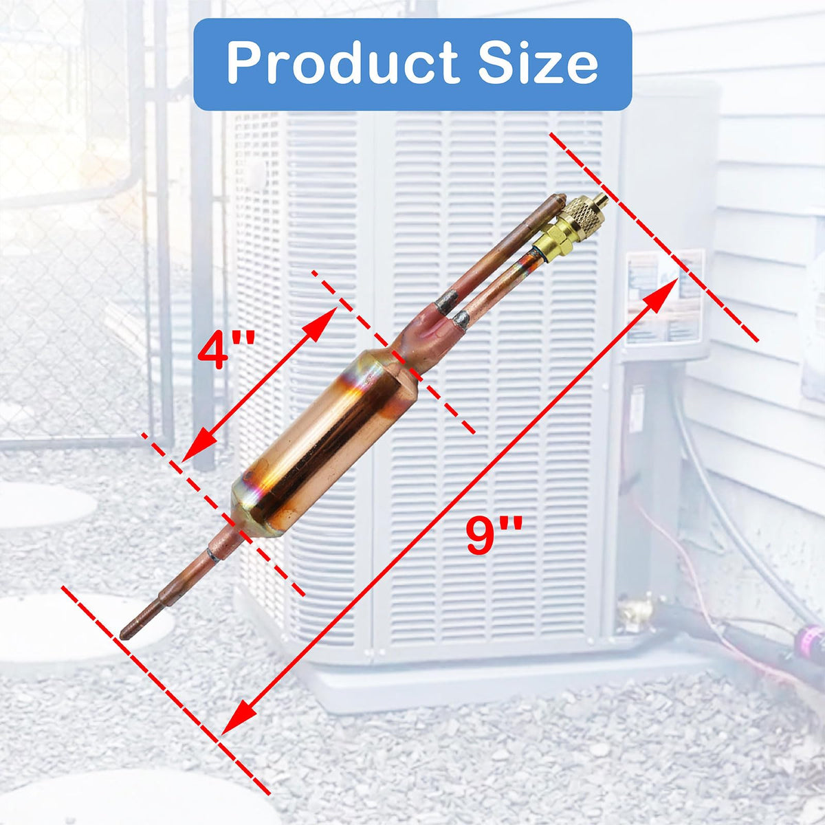 REAXOAL next to a ruler showing 1/4 inch connection scale for correct sizing