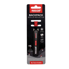 RECCO reflector attached to backpack strap demonstrating secure fit benefit