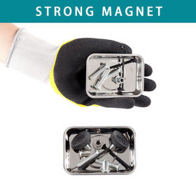 Rechabite tray attached to toolbox side illustrating hands-free convenience