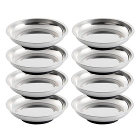 Rechabite front view of 8 magnetic bowl trays showing organized parts benefit