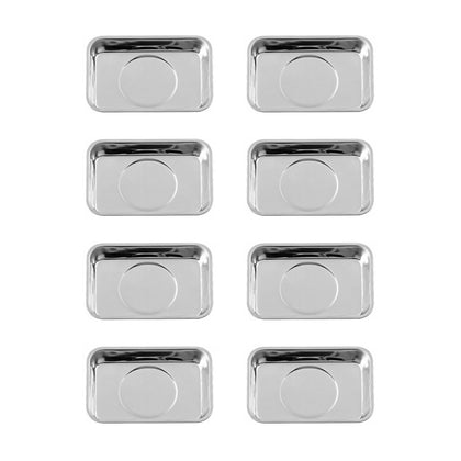 Rechabite front view of stainless steel trays showing size and finish benefit