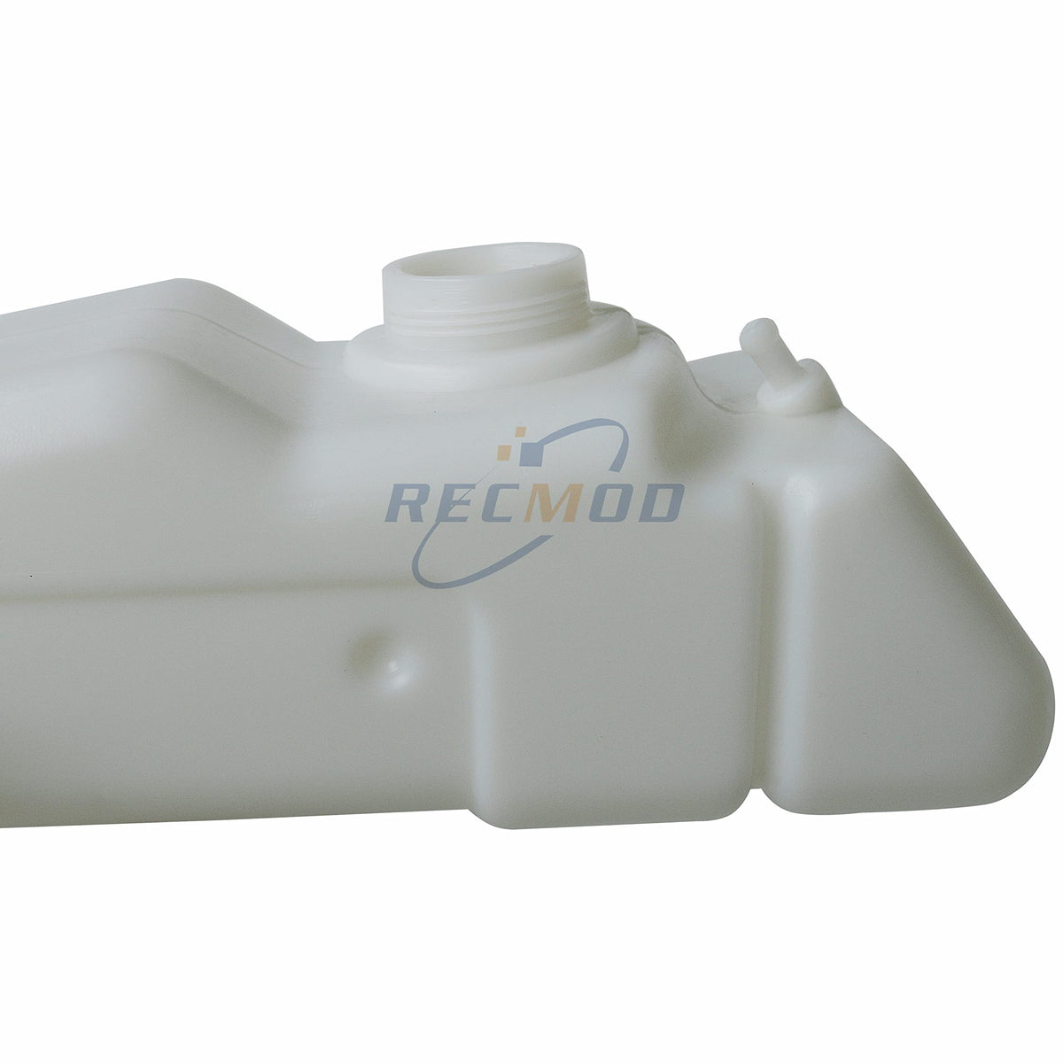 Recmod tank next to hand for scale showing compact size and easy handling