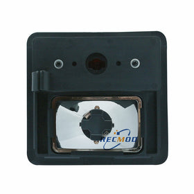 Recmod tail light lens close-up showing sealed construction benefit