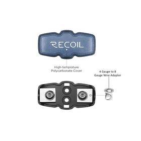 RECOIL SFH11-5 installed inline with 4/8 gauge cable demonstrating secure connection