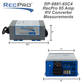 RecPro 65 Amp product label and specifications for quick reference and verification