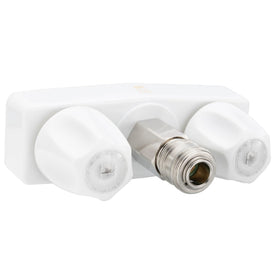 RecPro exterior faucet front view showing brass finish and compact design for durable use