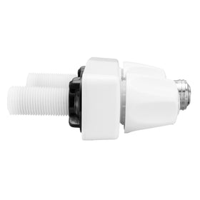 RecPro faucet side profile with dimensions showing compact size for tight exterior panels