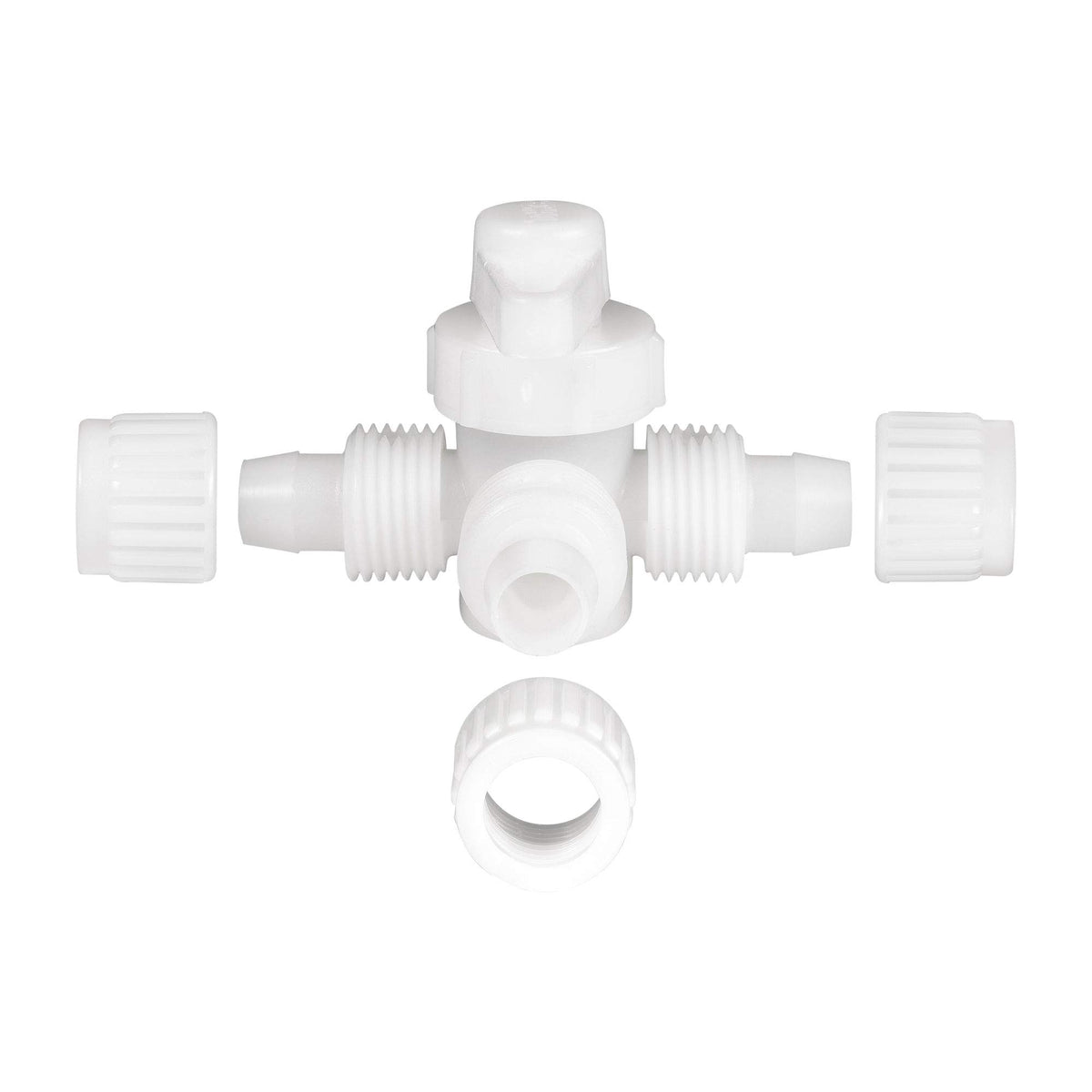RecPro fitting beside ruler showing actual scale and compact RV-friendly size