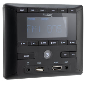 RecPro front panel display showing clock and radio for easy viewing
