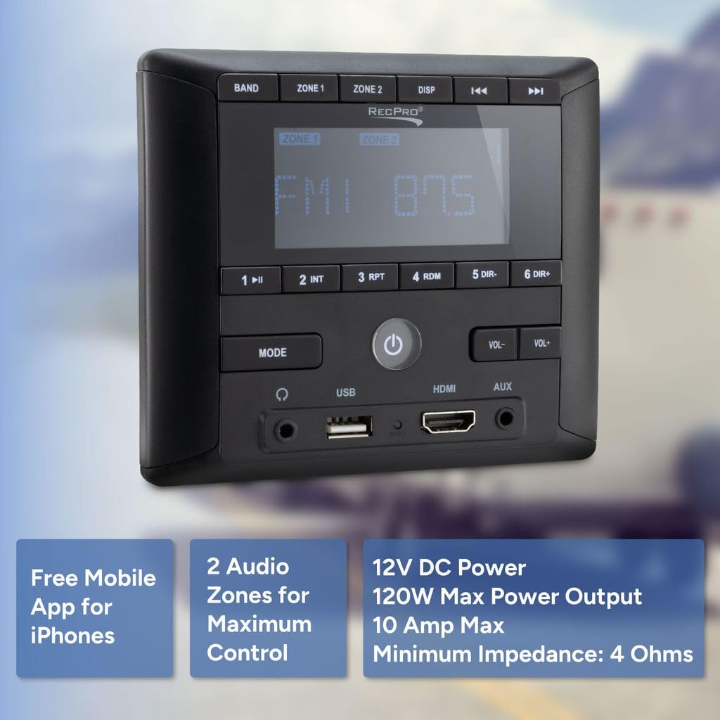 RecPro installed in an RV dashboard enabling integrated entertainment