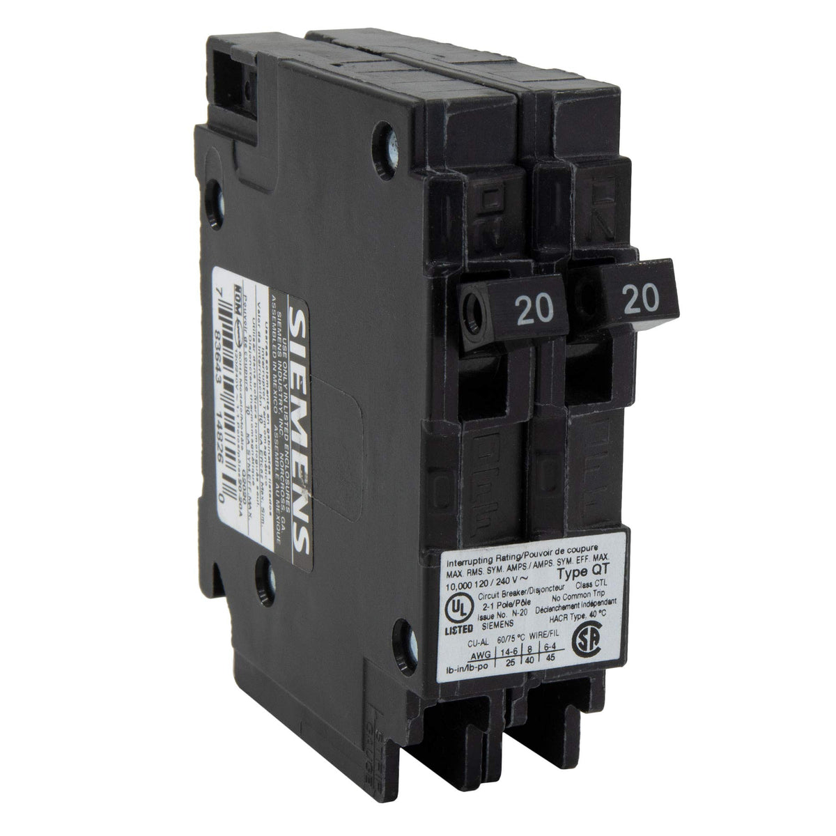 RecPro Q2020 front view showing breaker switches and model marking for quick ID