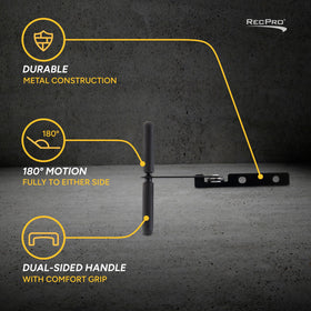 RecPro latch label and markings showing fit information for installers