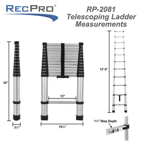 RecPro side profile extended to full 12.5ft height for reach