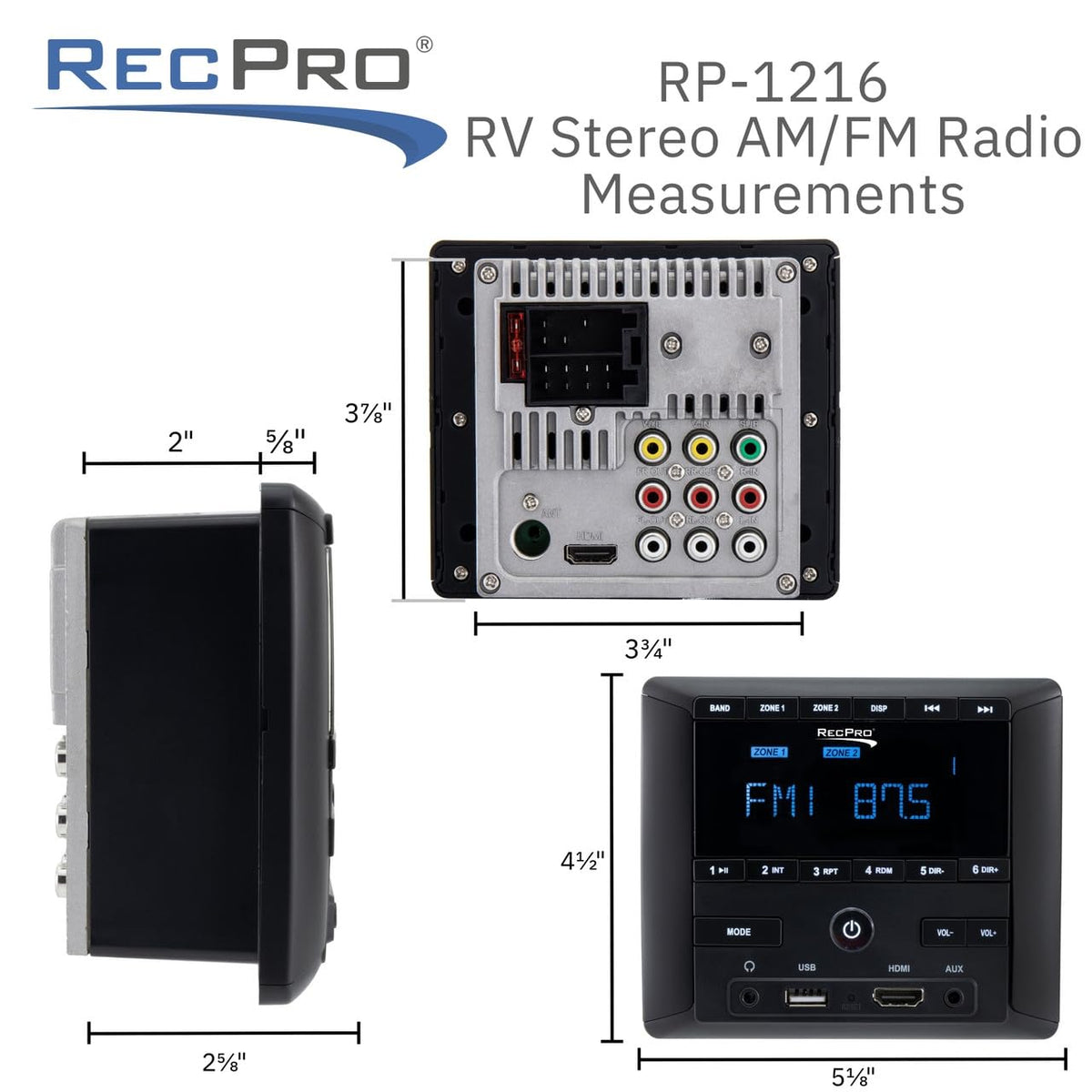 RecPro two-zone setup diagram illustrating independent speaker areas