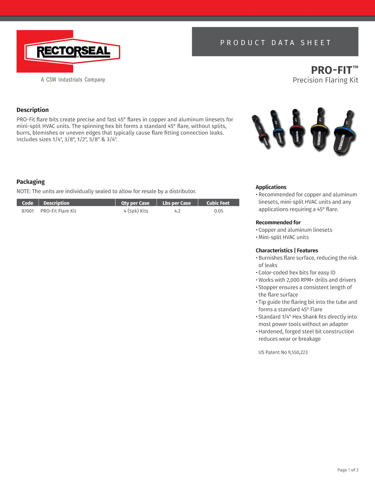 RectorSeal Pro-Fit bit close-up showing hardened flaring face and smooth burnish