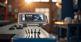 RectorSeal Pro-Fit bit in use with drill flaring copper tube for faster connections